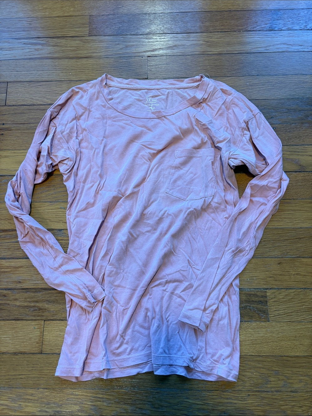 J. Crew Dusty Pink Long-Sleeve Pocket Tee